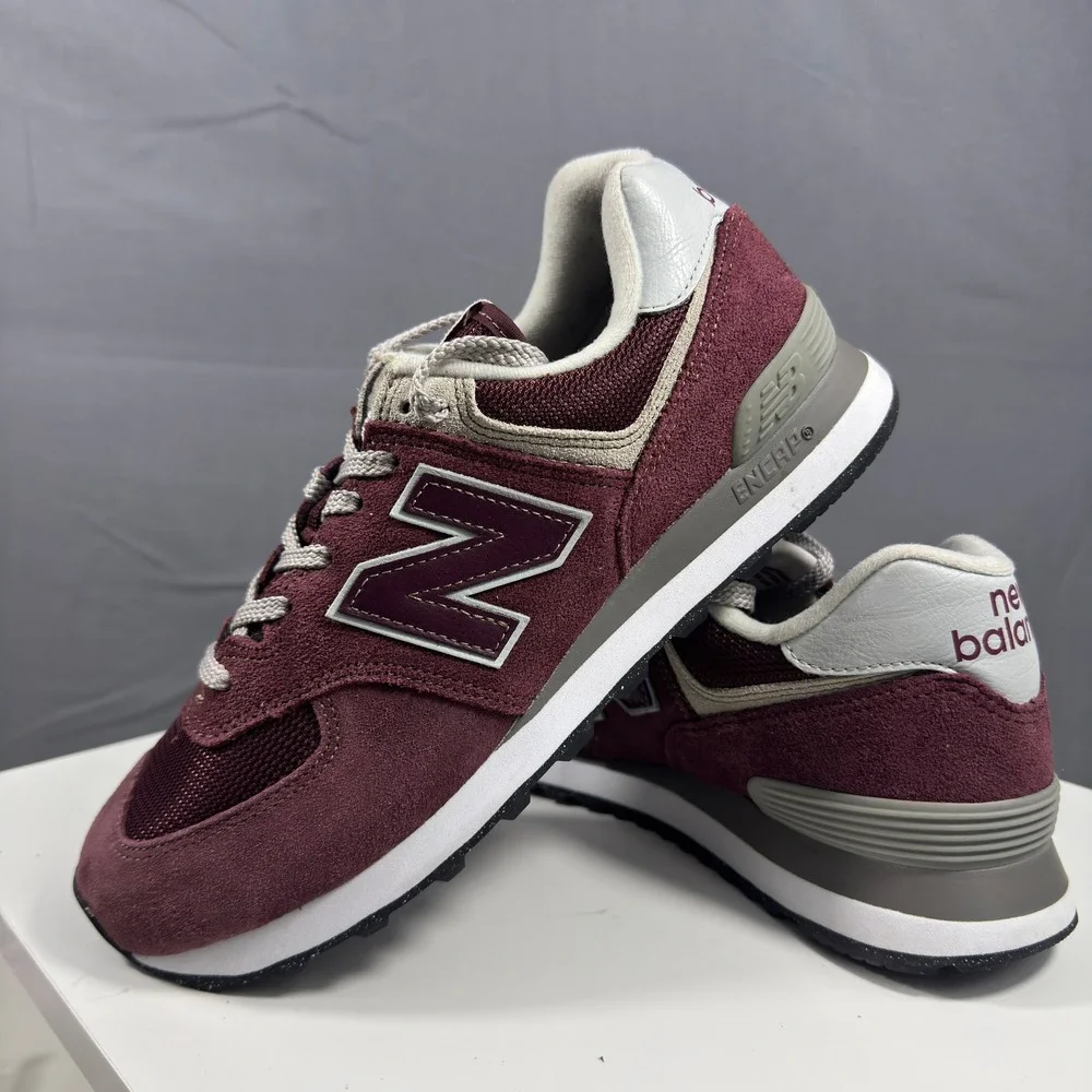 New Balance 574 Classic Mens Size 8.5 Burgundy Suede Mesh Low Top ML574EVM